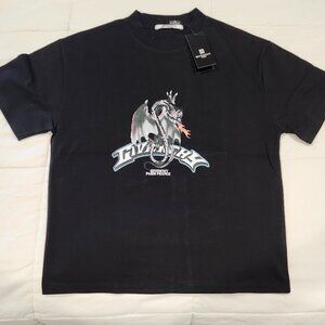 Rare Unisex dragon motif silk screened  oversized size small new with tags